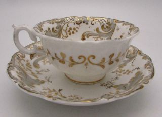 Antique 19thC H R Daniel Bell - Shaped Cup & Saucer - Circa 1850 - Pattern 5297 2