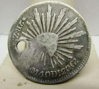 Rare Mexicana 2 Reale Silver Coin W/ Hole - Found W/ Metal Detector - Old Prison -