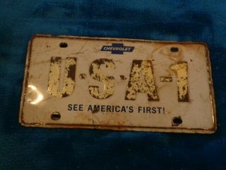 Vintage Chevrolet License Plate Usa - 1 See America 