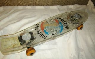 World Industries Wet Willy Vs Flameboy Clear Plastic Banana Skateboard