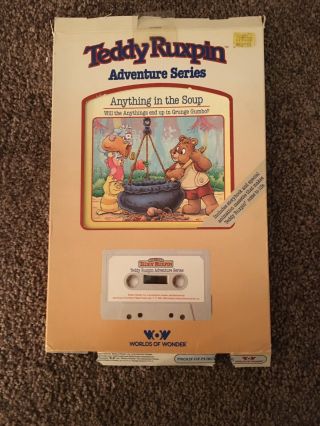 Vintage 1986 Teddy Ruxpin Anything In The Soup Book And Tape