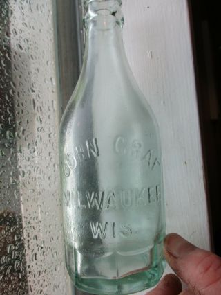 Vtg Antique Bottle John Graf Soda Milwaukee Wi.
