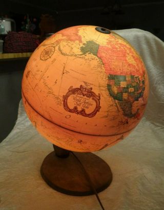1980 Scan Globe 12 " Lighted World Antique Spot Globe Denmark Readers Digest