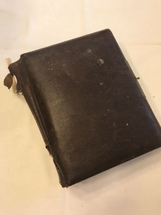 Victorian / Antique Leather Bound Photo Album With Some Photographs