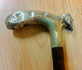 Antique Solid Silver Mounted Cane/walking Stick London 1905.