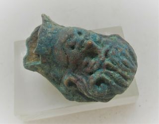 EUROPEAN FINDS ANCIENT ROMAN BRONZE STATUE FRAGMENT HEAD OF MALE 100 - 300AD 3
