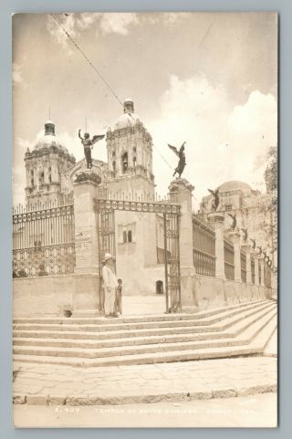 Templo De Santo Domingo Oaxaca Rare Rppc “for The Angels” Vintage Photo Foto 50s