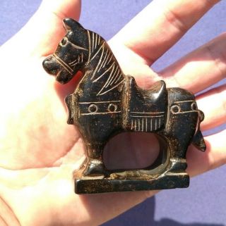 Old Chinese Jade Hand Carved Horse Statue