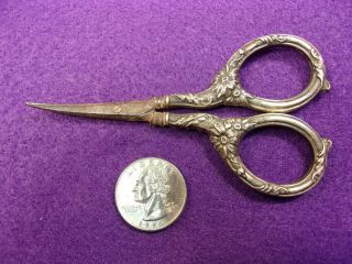1 Of 2,  Vtg Antique Sterling Silver Sewing (?) Scissors,  Webster Co