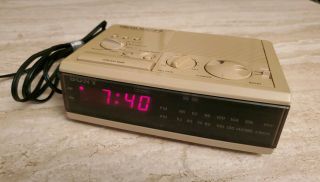 Sony Dream Machine Icf - C3w Vintage Digital Alarm Clock Am/fm Radio