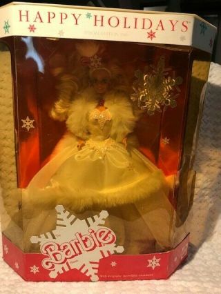 Vintage 1989 Mattel Happy Holiday 1989 Barbie Doll,  Christmas Ornament Rare