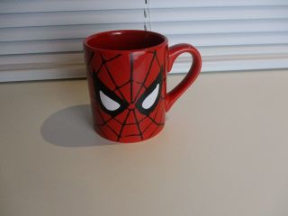 Marvel Spiderman Coffee Mug 14 Oz Ounce Red Black Ceramic Collectible & Rare