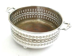 Victorian Silver Plated Footed Bowl With Pierced Pattern Handles 1510004/009