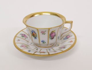 Antique Porcelain Royal Copenhagen Henriette Mocca Cup & Saucer 8562 Pattern