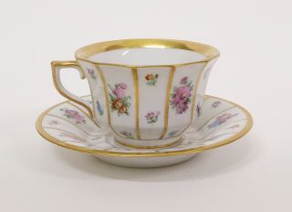 Antique Porcelain Royal Copenhagen Henriette Mocca Cup & Saucer 8562 Pattern 2