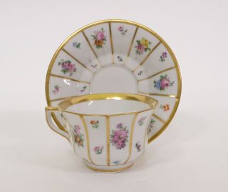 Antique Porcelain Royal Copenhagen Henriette Mocca Cup & Saucer 8562 Pattern 3