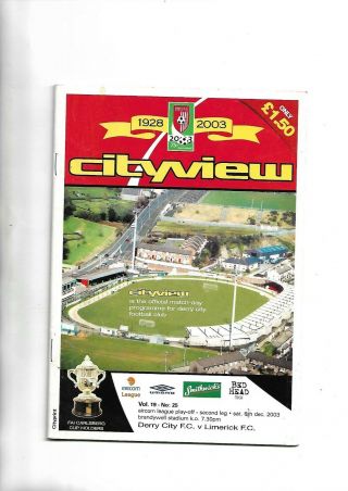 2003 Eircom League Play Off Rare Derry City V Limerick