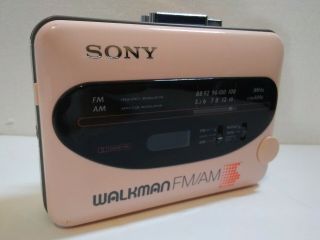 Sony Walkman Rare Pink Wm - F68 Vintage Cassette Player Fm/am