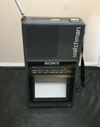 Vintage Rare 1987 Sony Watchman Portable Analog Tv Fd - 42a -