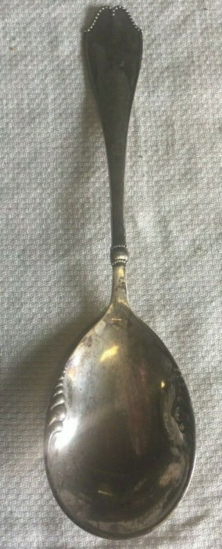 Antique Danish Sterling Silver Serving Spoon Large 8.  5 Inches 3 Tower Mark