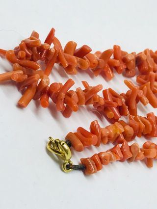 Antique natural coral branch necklace 2