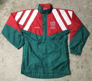 Rare Vintage Adidas Liverpool Fc Centenary Rain Jacket 1992 Zip Up 34/36 Lfc