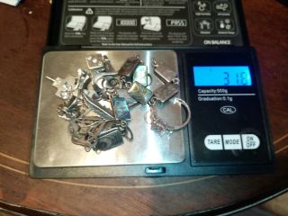 Approx 31.  8g Scrap Vintage Sterling Silver Jewellery Bracelet Ring Earrings