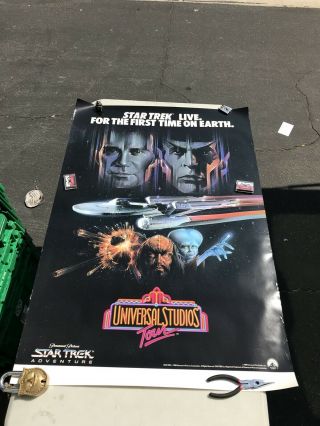Vintage Star Trek Promotion Poster Rare Universal Studios Star Trek Tour Look