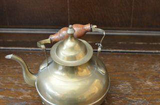 Vintage Brass And Copper Tea Pot (broken Handle) 23cm Tall