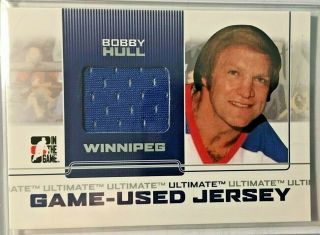 2007 - 08 Itg Ultimate Memorabilia Jerseys 2 Bobby Hull /24 Winnipeg Jets Rare