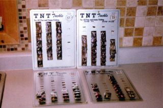 Vintage Tnt Tackle,  Chicago,  Il.  Ice Fishing Jigs On Bait Shop Display Cards