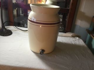 Vintage 2 Gallon Stoneware Water Cooler With Lid California Pottery Usa