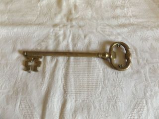 Extra Large Vintage Brass Key 8.  25 " In Length For Display