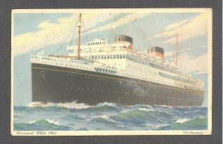 1939 Postcard White Star Line BRITANNIC VERY RARE SHIPS PAQUEBOT 2