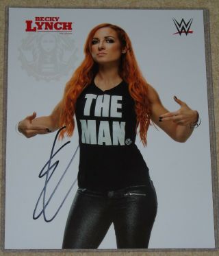 Becky Lynch Signed Wwe Promo Photo Mega Rare Wrestling Sdcc Comic Con The Man