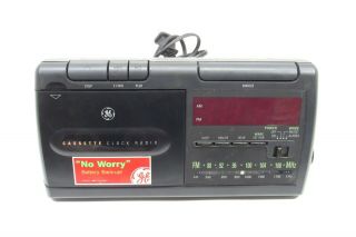 General Electric Ge Vintage Alarm Clock Radio Cassette Player Model 7 - 4915a