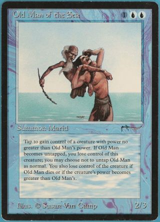 Old Man Of The Sea Arabian Nights Nm Blue Rare Magic Card (id 52585) Abugames