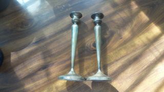Vintage La Pierre 9 " Tall Sterling Silver Weighted Candlestick Pair