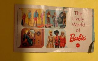 Vintage 1971 " The Lively World Of Barbie " Fashion Booklet - Well