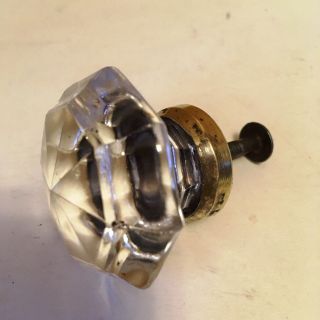 Vintage Clear Glass Drawer Pull - Knob With Screw 1 - 1/2 " Across