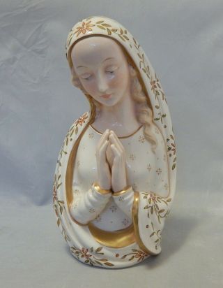 Goebel W Germany Hm 13 Virgin Mary Large 10 1/2 " Bust Rare Paint