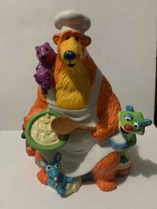Very Rare Disney Bear In The Big Blue House 12.  5 " Ceramic Talking Cookie Jar