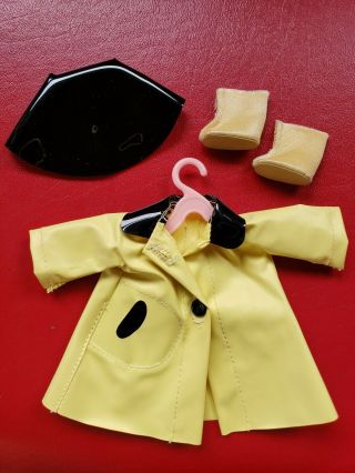 Vintage Betsy Mccall Doll Clothes.  Yellow Raincoat,  Hat And Boots.