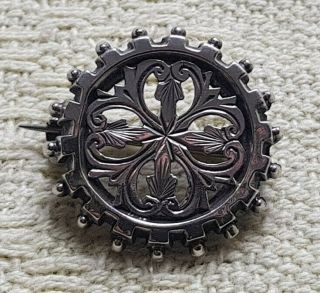Antique Victorian Silver Sweetheart Brooch Pin