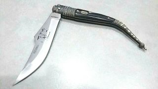 Vintage Rare Squirrel Folding Laguiole Pocket Knife Carved Blade