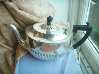 Old Antique Silver Plated English Victorian Teapot Alpha Harrison C.  1890 Tea Pot