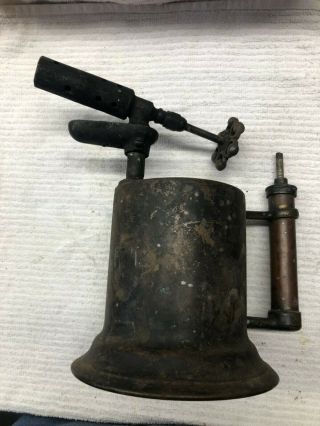 Vintage Antique Clayton & Lambert Brass Blow Torch Steampunk Barn Find