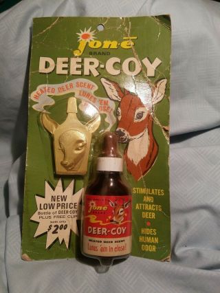 1966 Rare Vintage Deer - Coy Aluminum Clip Jon - E Deer Scent Hunting