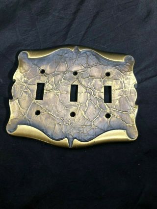 Vintage Amerock Carriage House Triple Switch Plate Cover,  1979