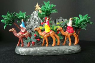 Vintage Miniature Plastic Christmas 3 Kings Diorama Scene 1974 Hong Kong Rare